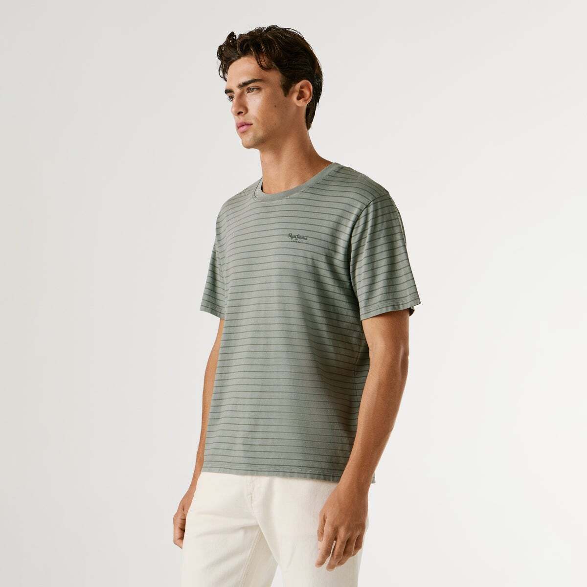 T-Shirt À Rayures Coupe Regular vert palmier, PEPE JEANS