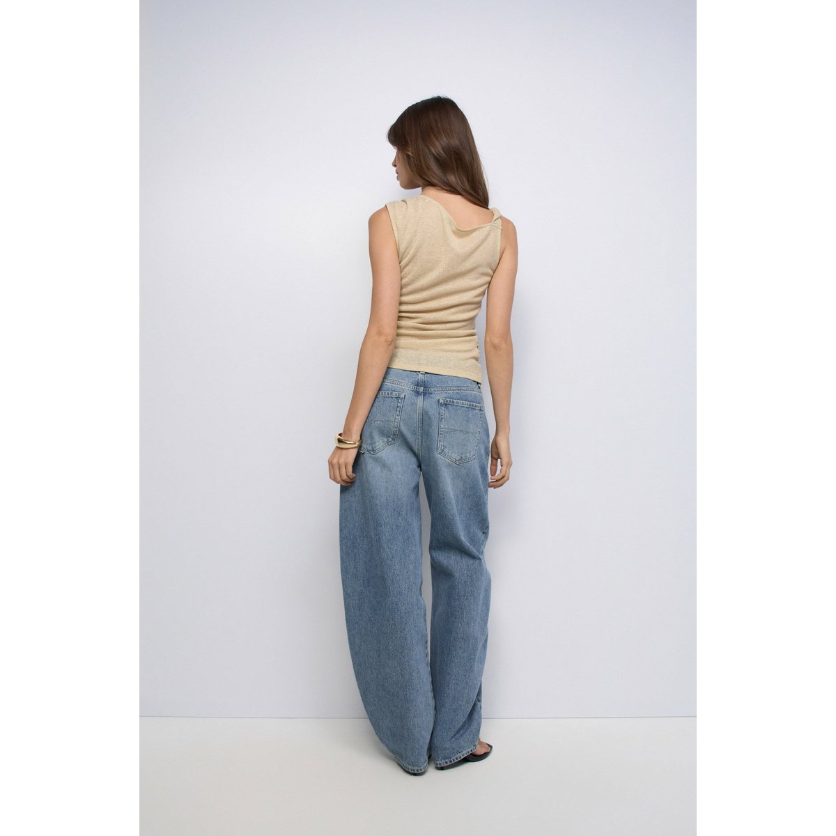 TOP ASYMÉTRIQUE AVEC Fil textile beige, SALSA JEANS
