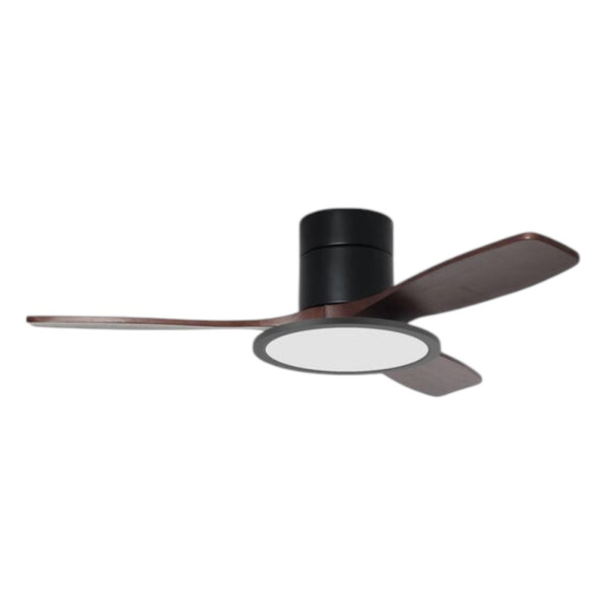 Ventilateur de plafond lumineux noir et bois foncé RIGA II WOOD noir, MILLUMINE