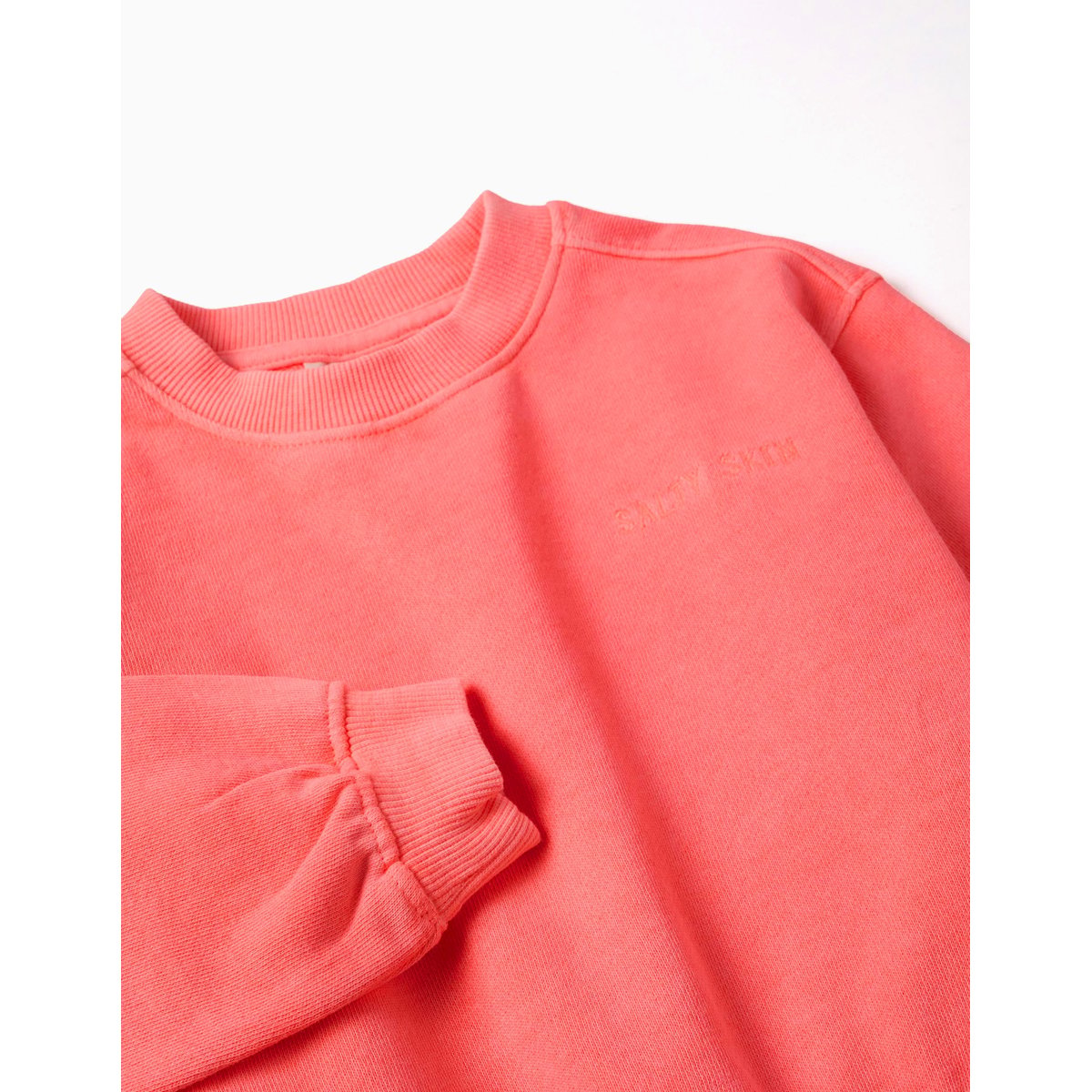 Sweat en coton avec épaules tombantes corail clair, ZIPPY