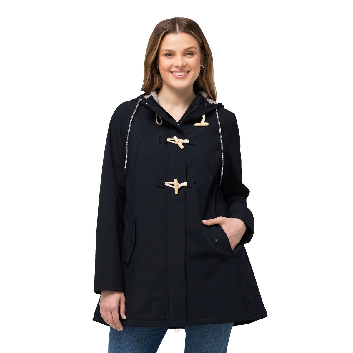 Veste Softshell HYPRAR à capuche marine, ULLA POPKEN