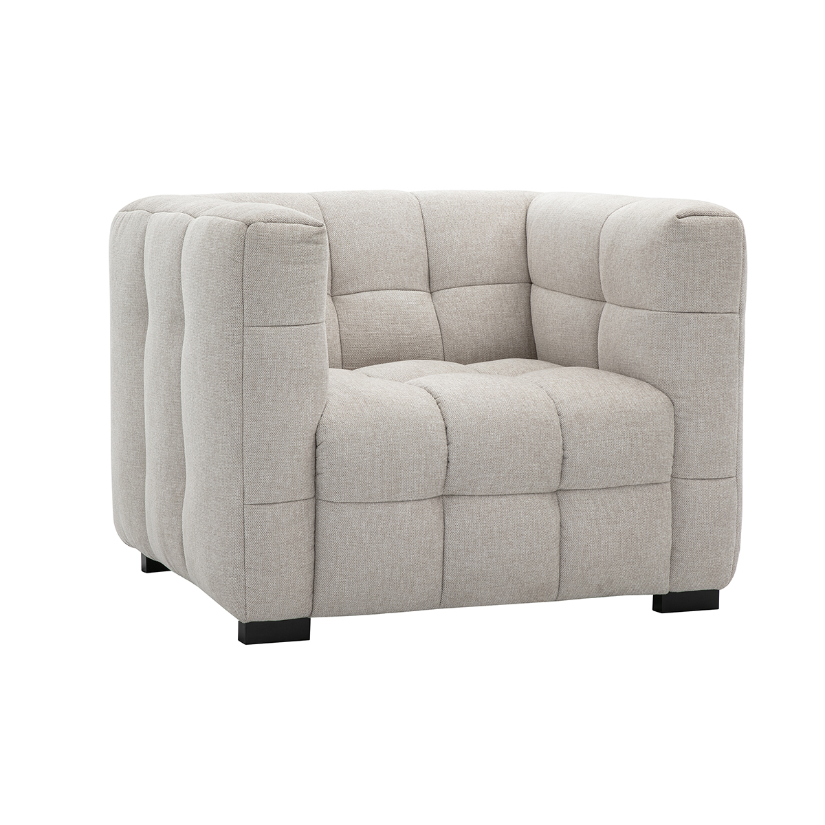 Fauteuil design en tissu effet velours texturé beige CORTO beige, MILIBOO
