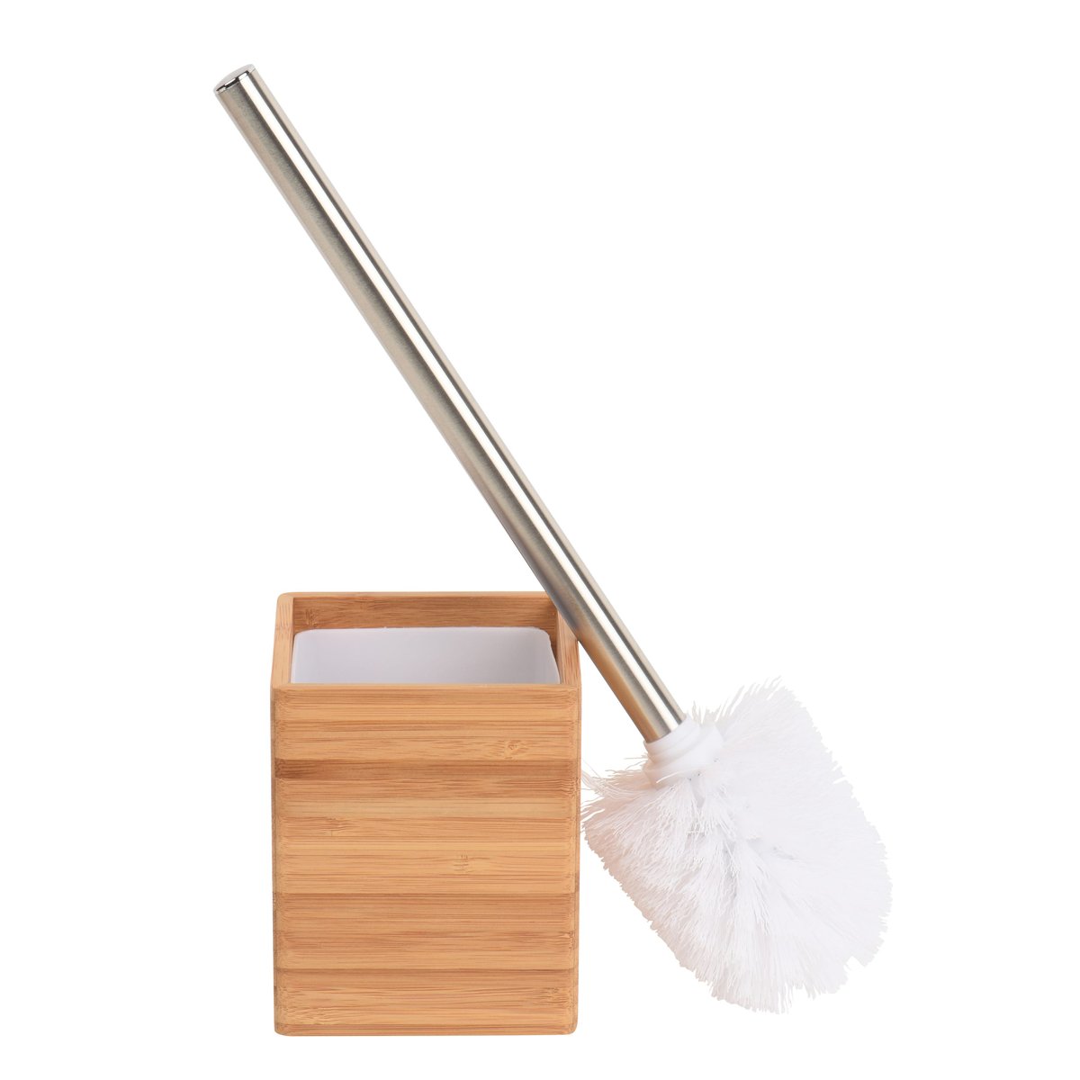Pot avec brosse WC en bambou, BAMBOU marron, SENSEA