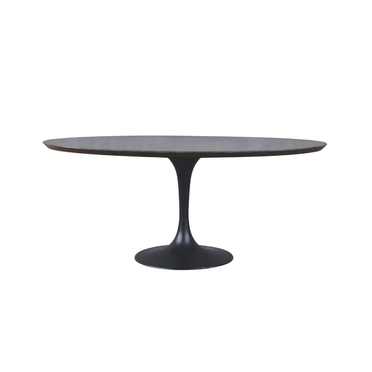 Table à manger en chêne, métal et pierre bleue L180 cm - TULIPE noir, SIGNATURE