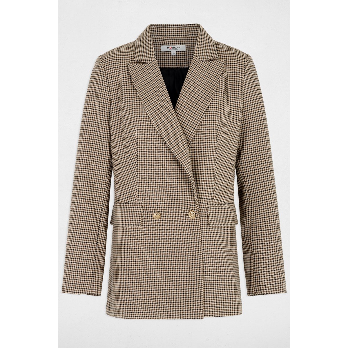 Blazer droit col tailleur marron, MORGAN