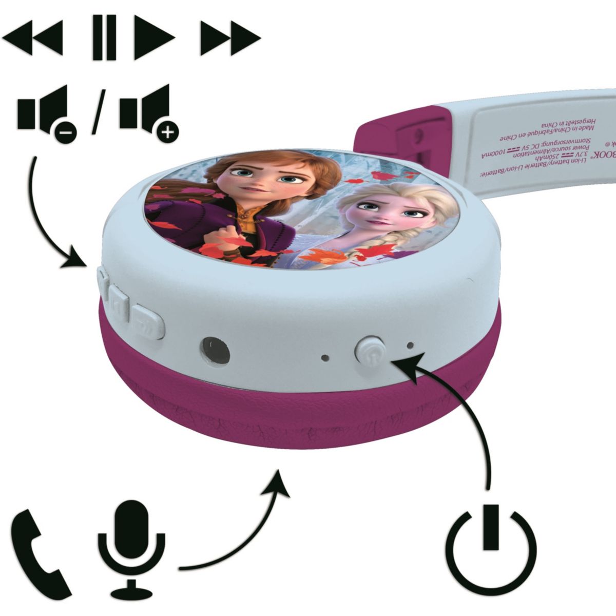 Casque LEXIBOOK Frozen 2 en 1 Bluetooth bleu, LEXIBOOK