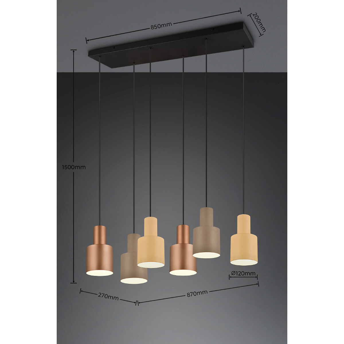 Candeeiro de teto Agudo, TRIO Lighting castanho , TRIO LIGHTING