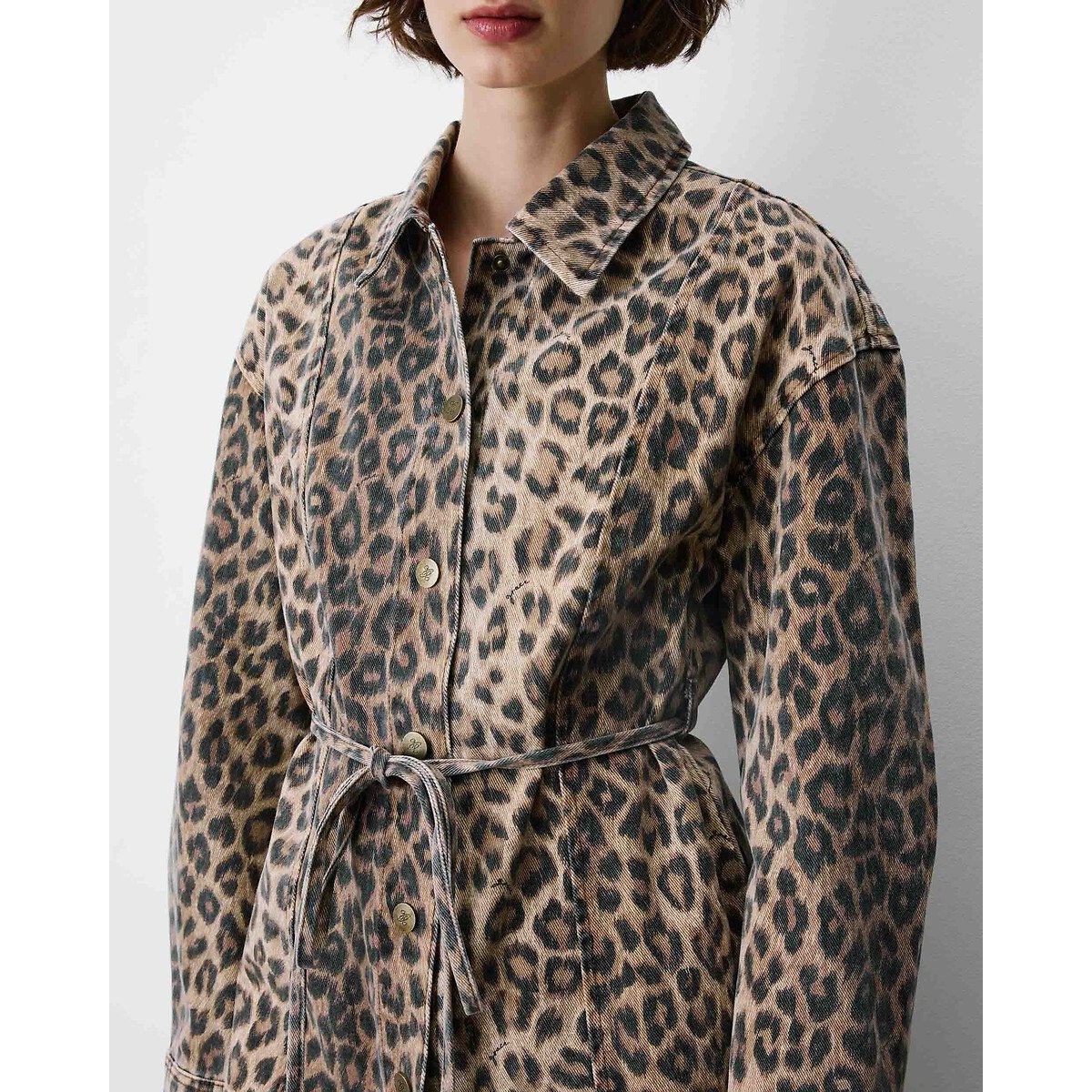 Robe chemise léopard courte, ALIZEE imprimé léopard, GRACE & MILA