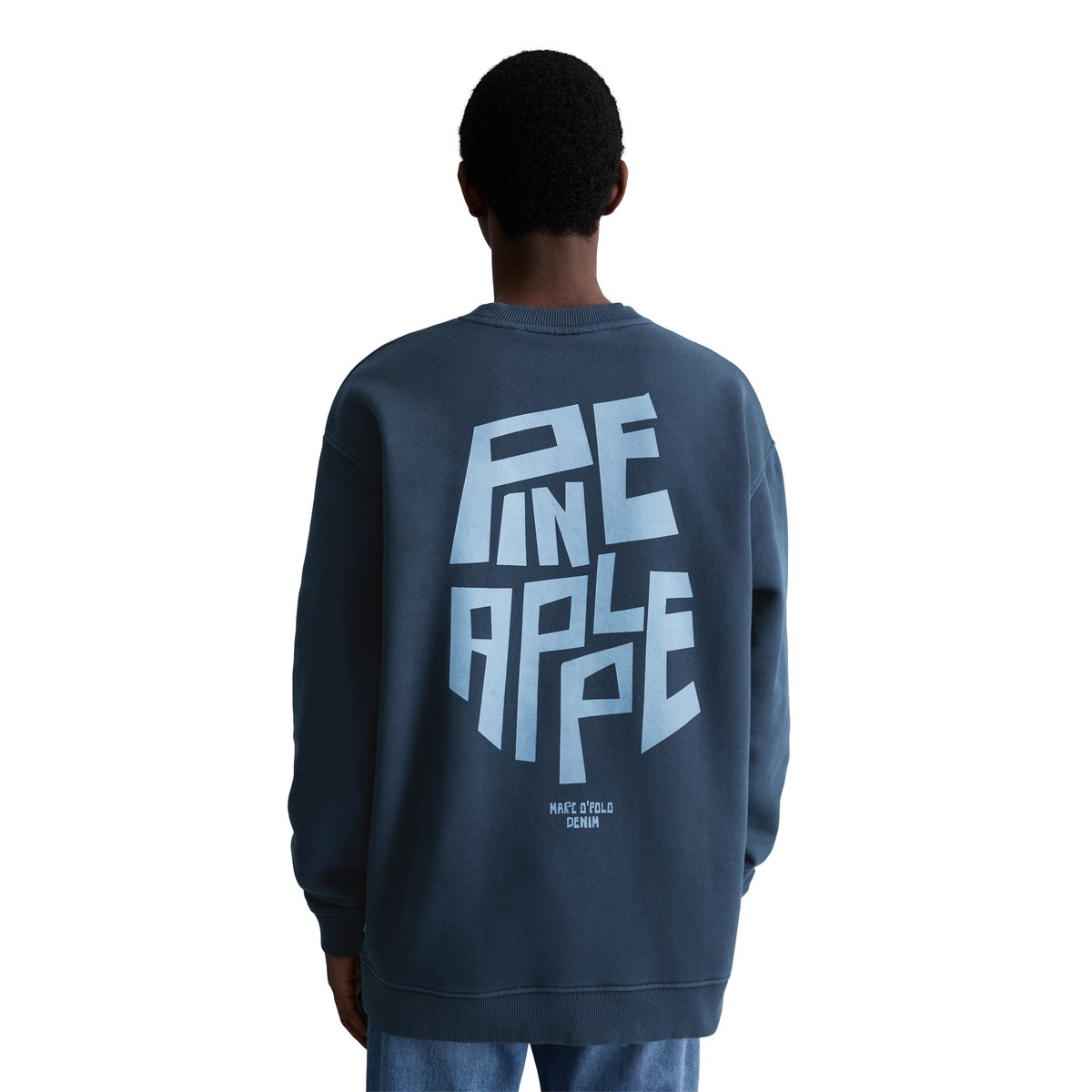 Sweat-shirt relaxed avec impression dans le dos bleu foncé, MARC O’POLO DENIM