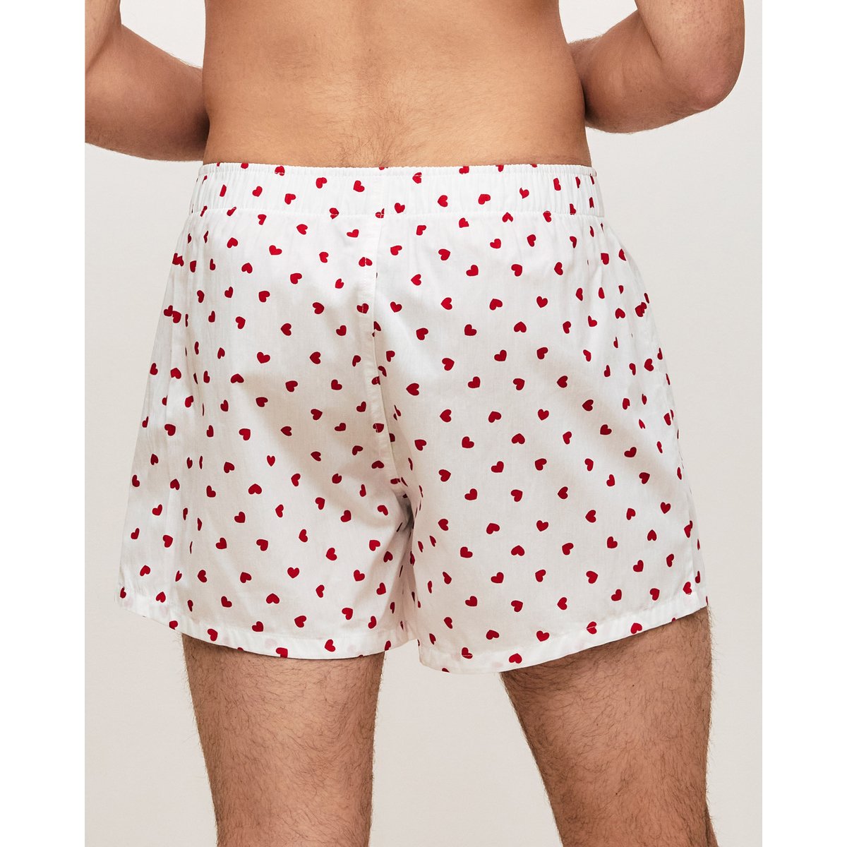 Caleçon en coton motifs coeurs NEWPOTICORIZ blanc, UNDIZ