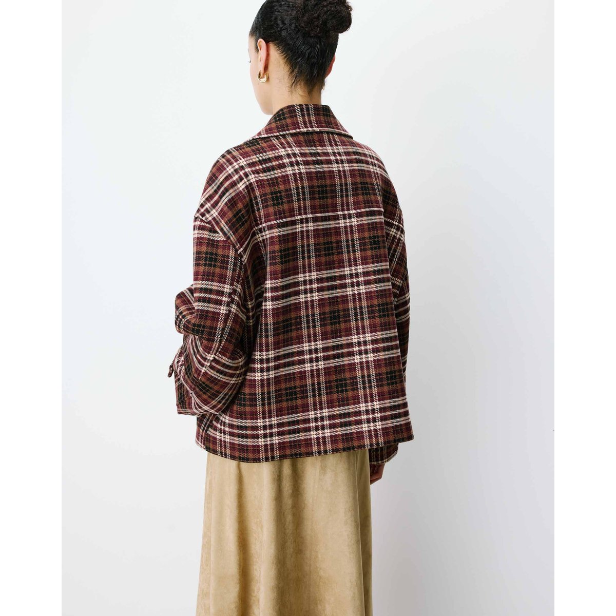 Manteau oversize croisé à carreaux cherry Ayme cherry, GRACE & MILA