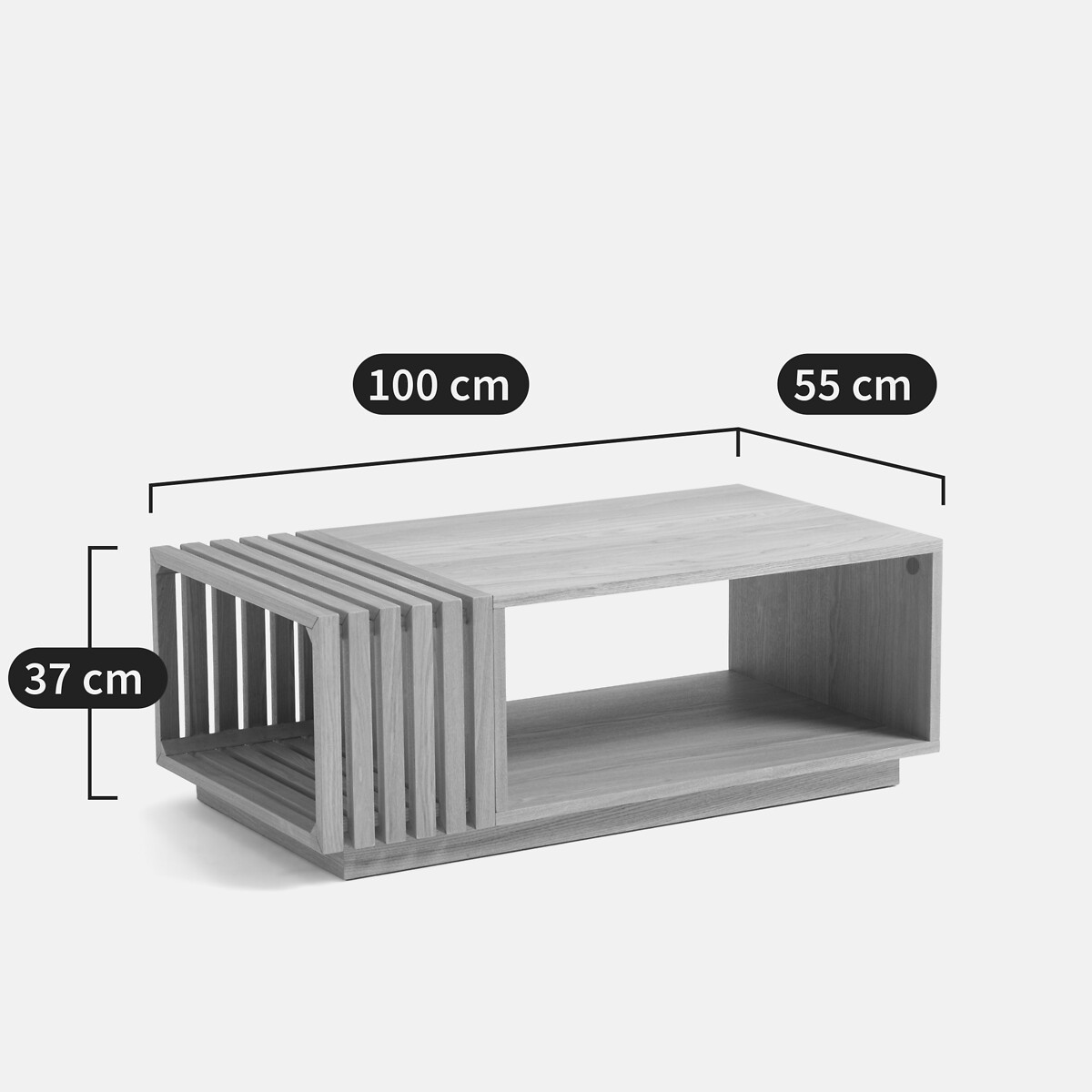 Table basse plaqué frêne, Theonie naturel, LA REDOUTE INTERIEURS
