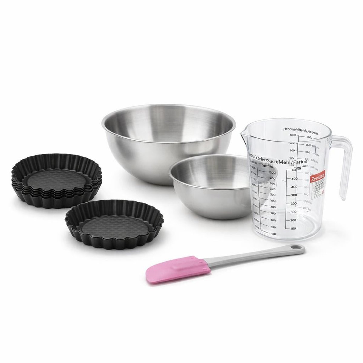 Set de 10 ustensiles de pâtisserie 6 moules à gâteaux 2 bols noir, ZENKER