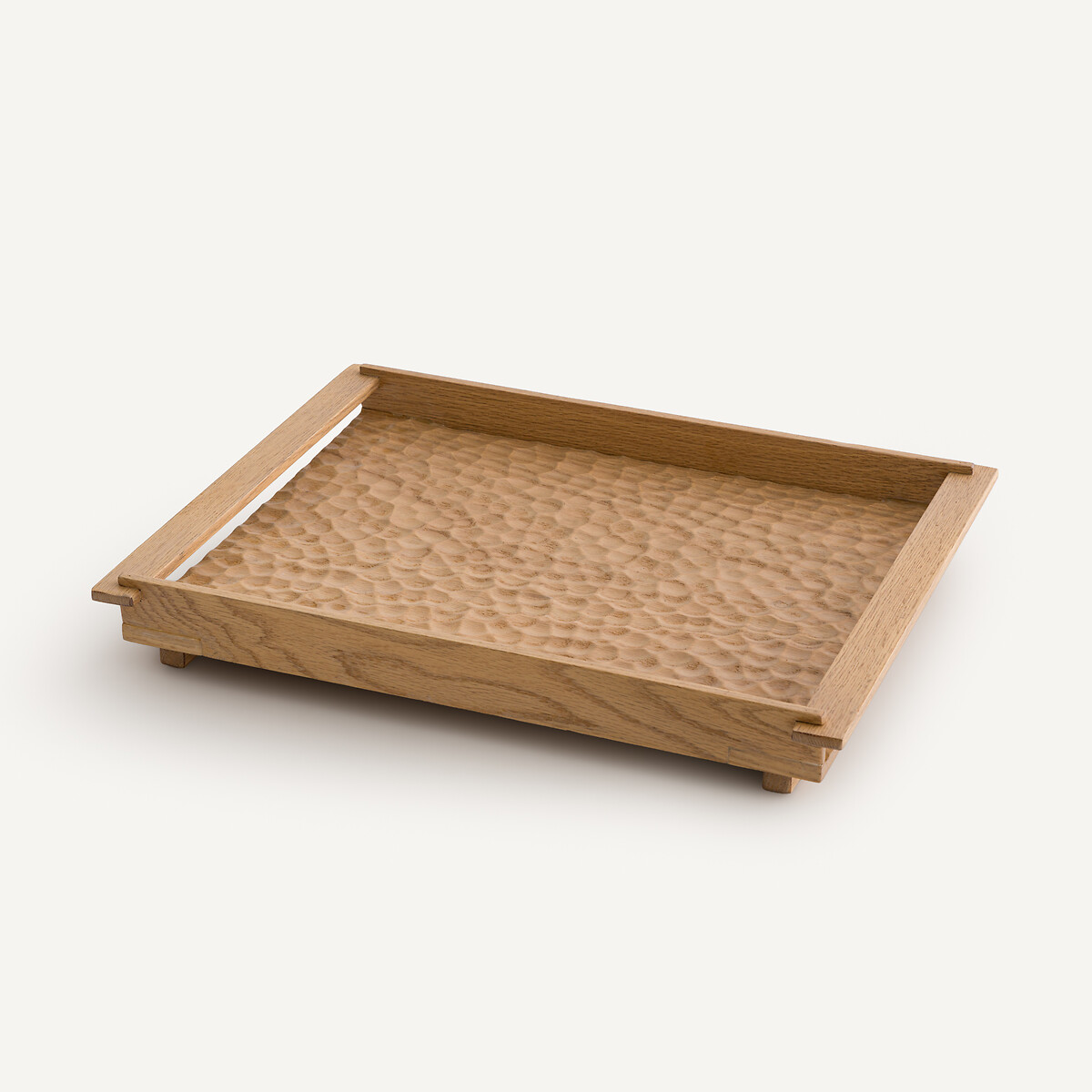 Plateau rectangulaire en chêne massif gougé, profondeur 37 cm, AZAEL chêne naturel, AM.PM
