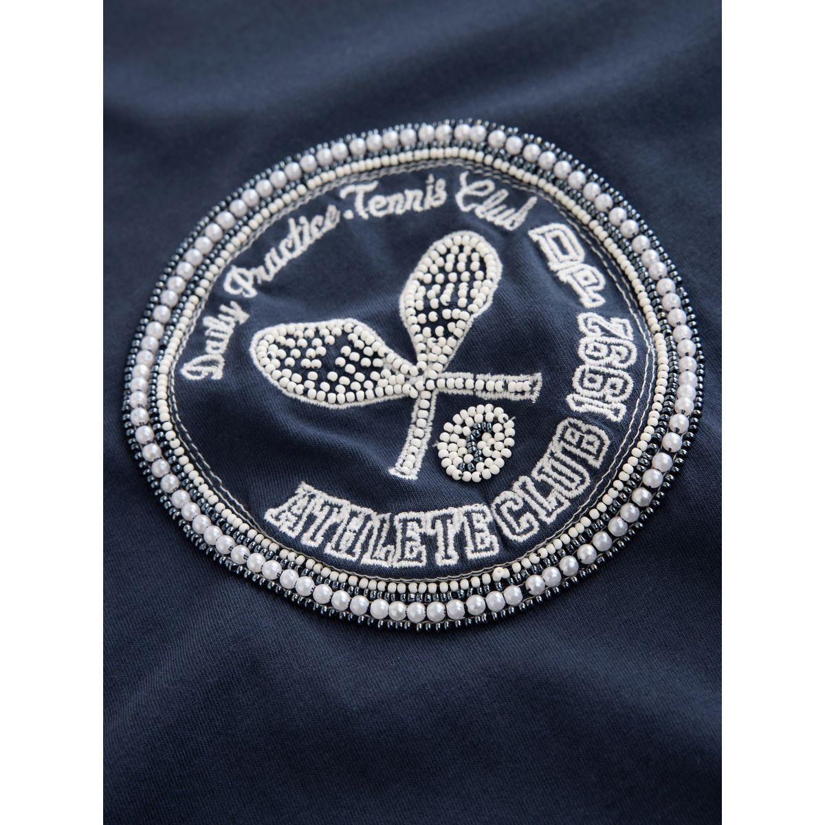 T-shirt ras du cou à manches courtes tennis bleu marine, NEXT