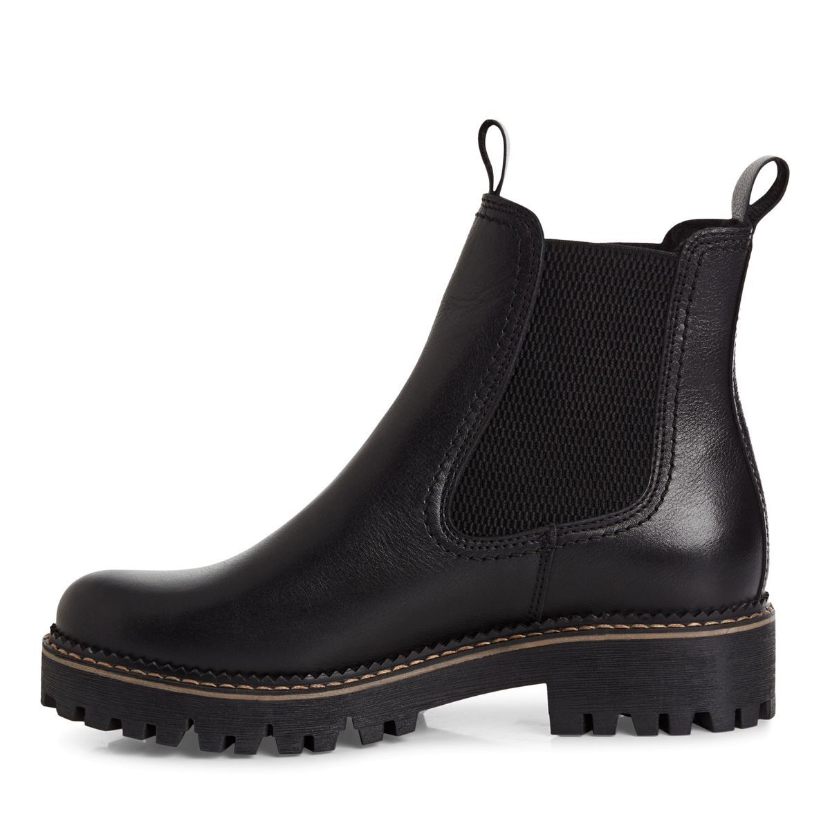 Bottine Chelsea en cuir noir cuir, TAMARIS