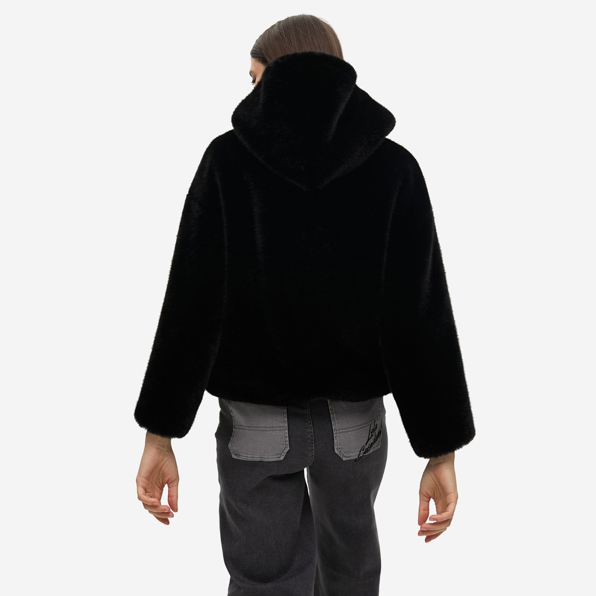 Veste à capuche doublée léopard noir, LOLA CASADEMUNT