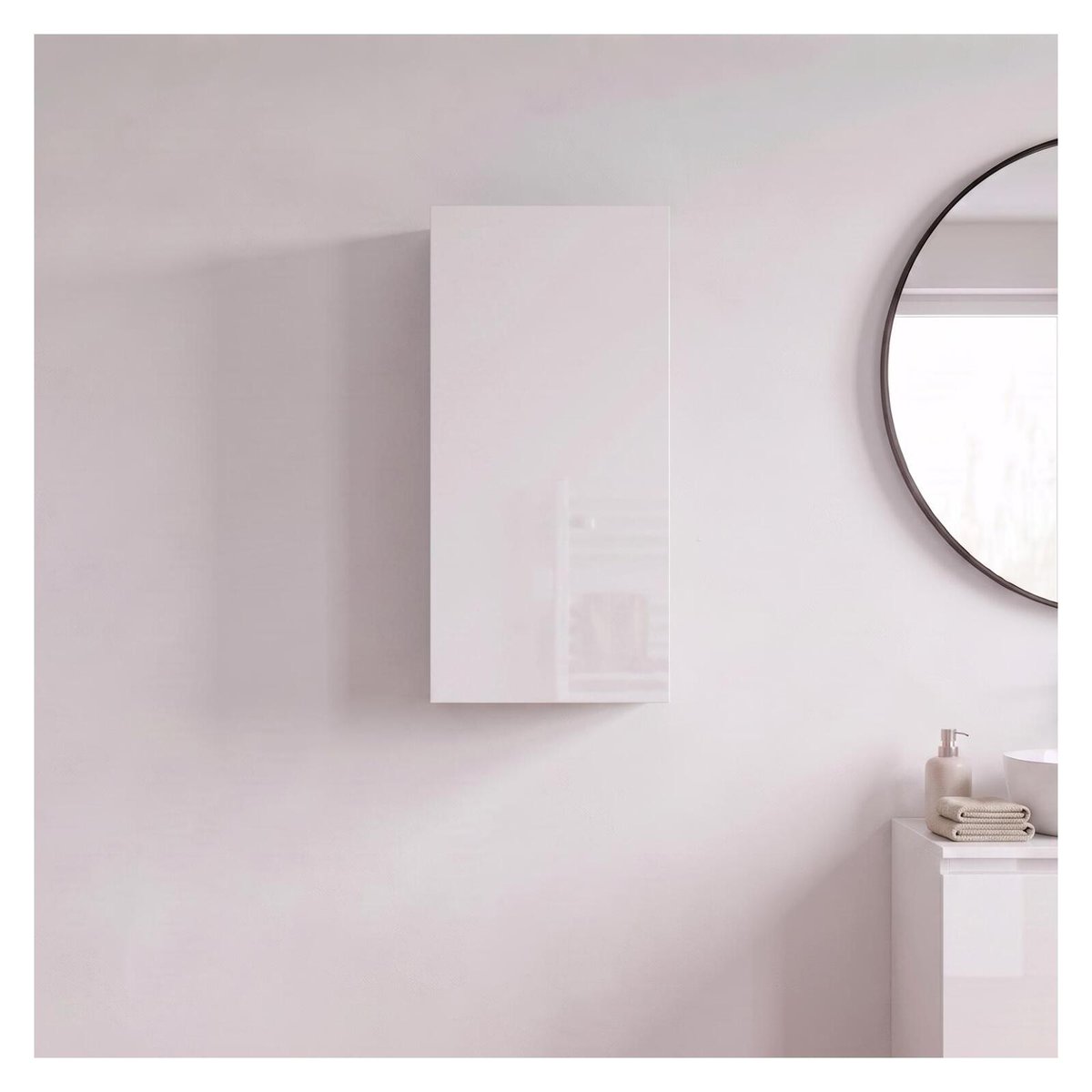 Meuble de rangement haut 1 porte WILL blanc, MOB IN