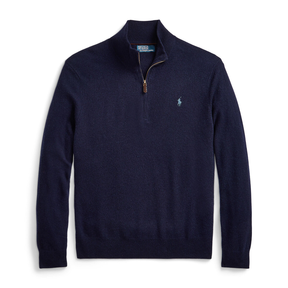 Half Zip-Up Wool Jumper navy blue, POLO RALPH LAUREN