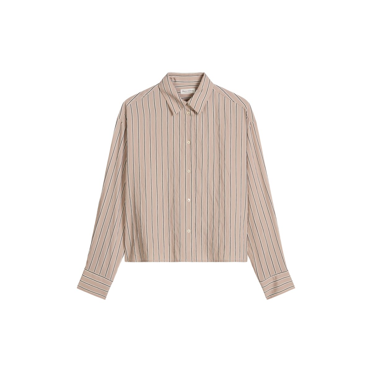 Chemise à rayures, coupe classique en mélange de viscose beige, MARC O'POLO