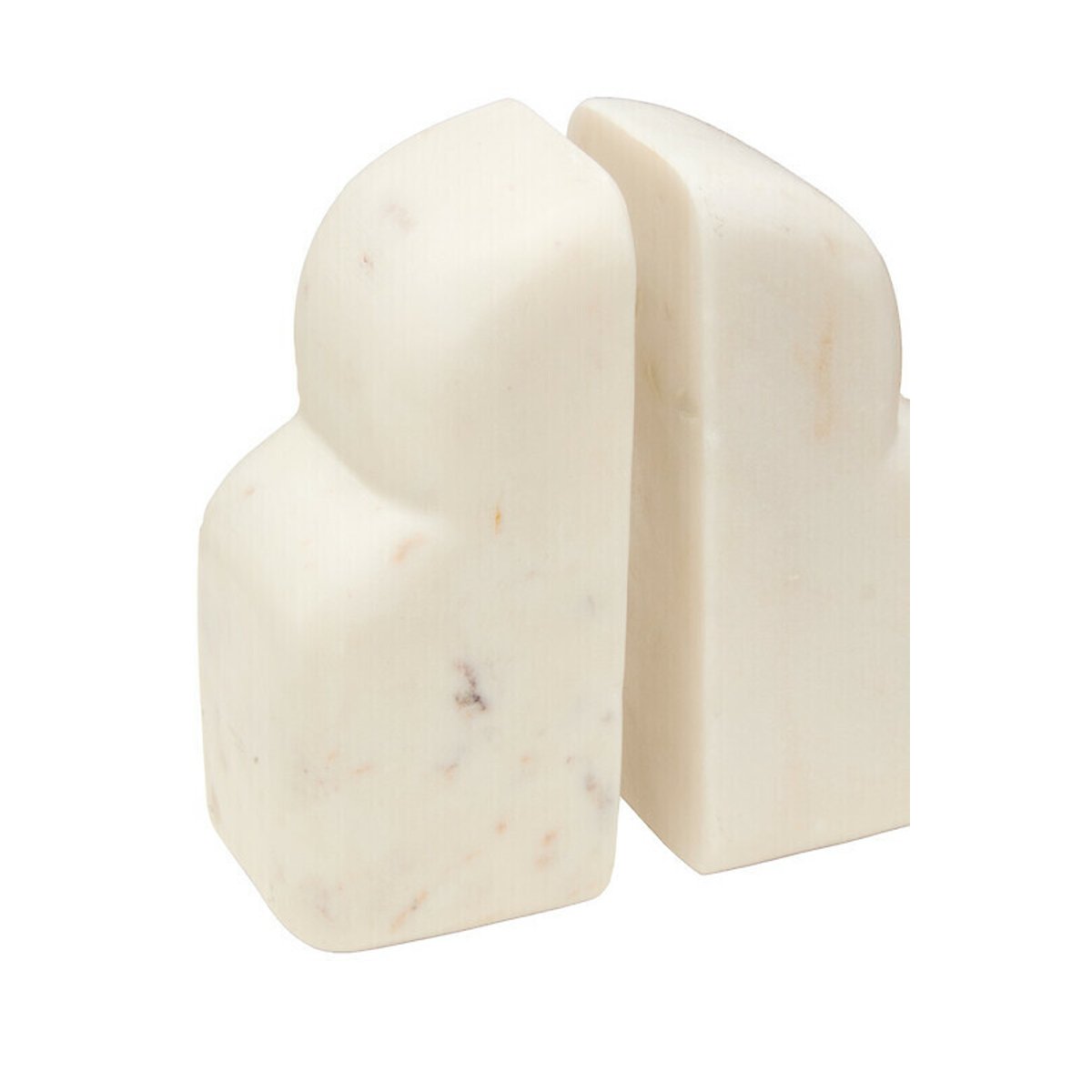 Set Of Two Bookends in White Marble white, FIFTY FIVE SOUTH