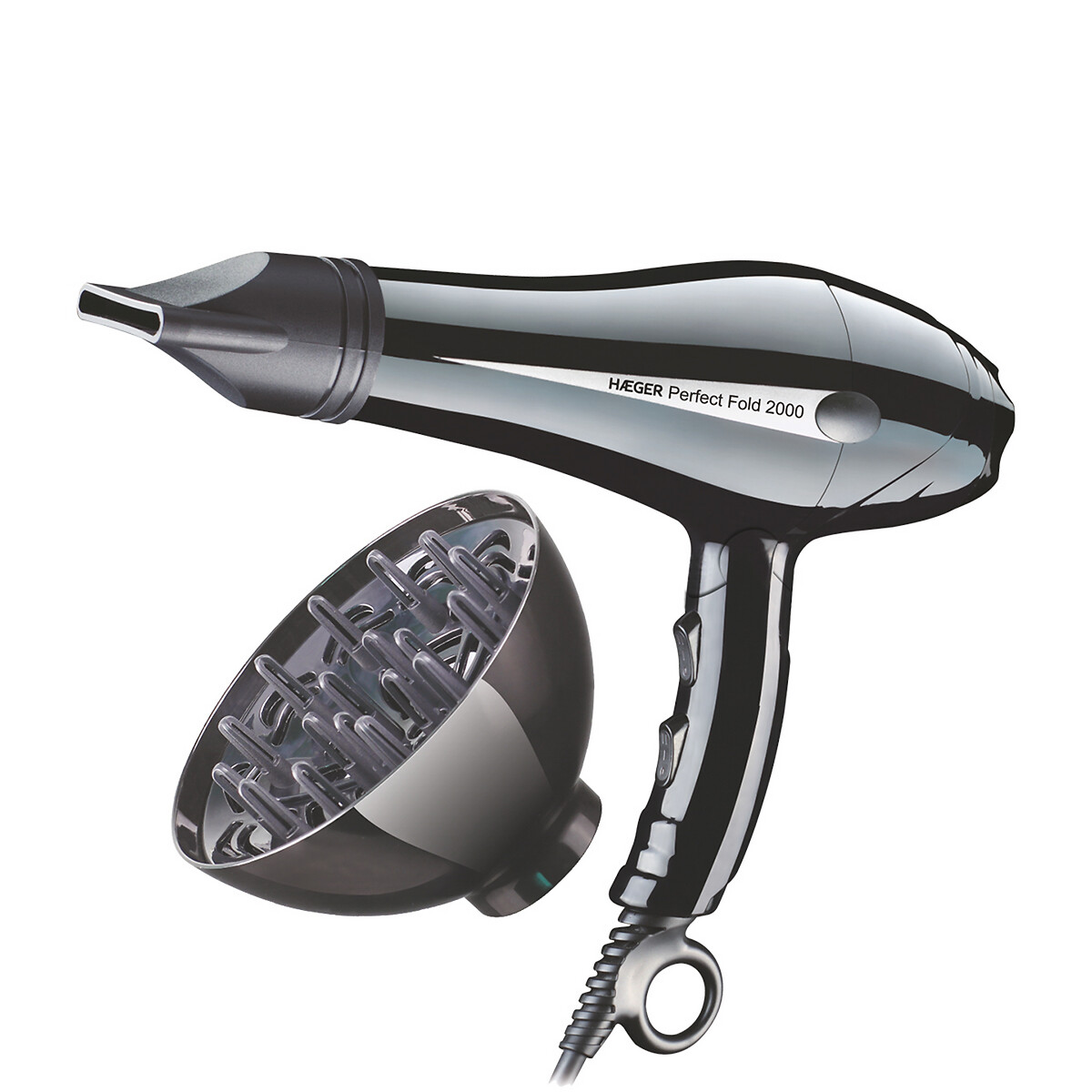 Secador de cabelo HAEGER PERFECT FOLD, 2000W, da HAEGER preto , HAEGER