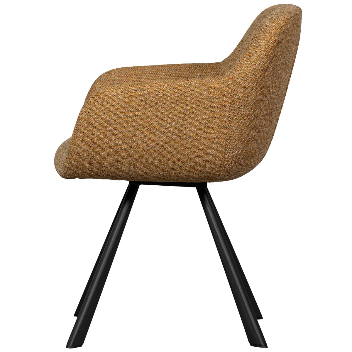 Chaise de table en tissu JUNO jaune, WOOOD