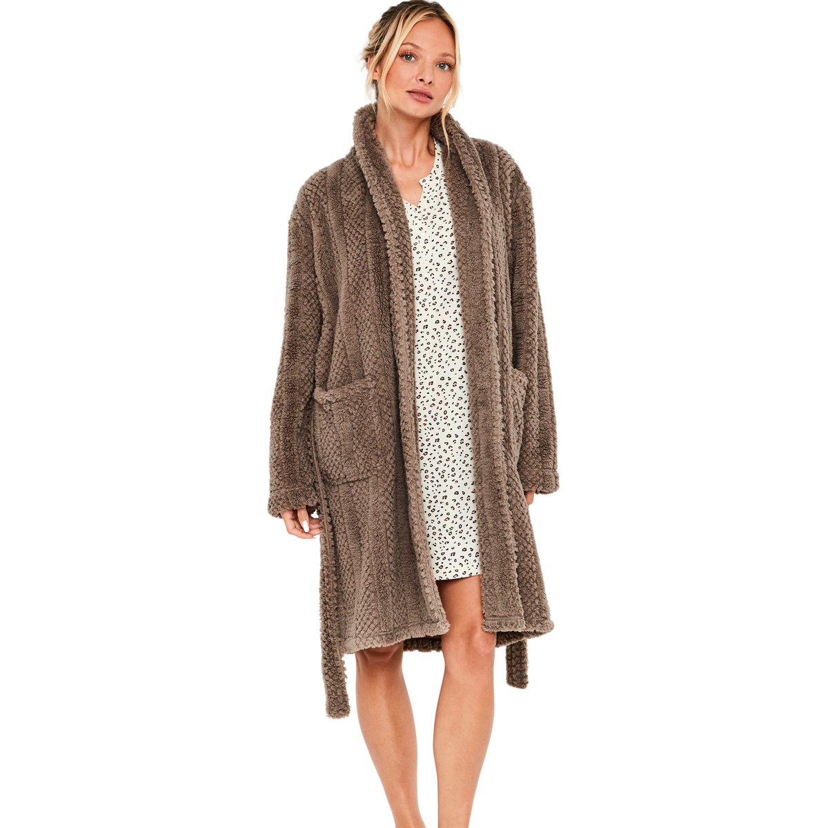 Robe de chambre col châle PC2 marron, SELMARK