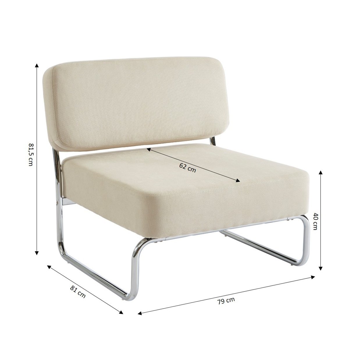 Fauteuil tissu JACK beige, BAÏTA