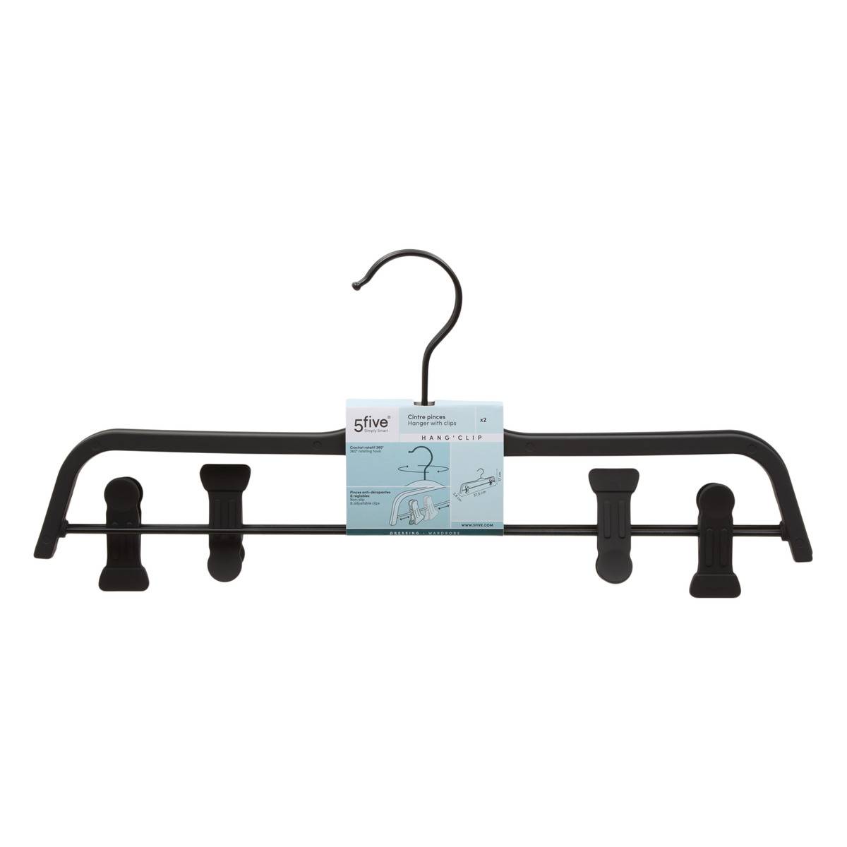 Lot de 2 cintres HANG'CLIP noir, 5FIVE SIMPLY SMART