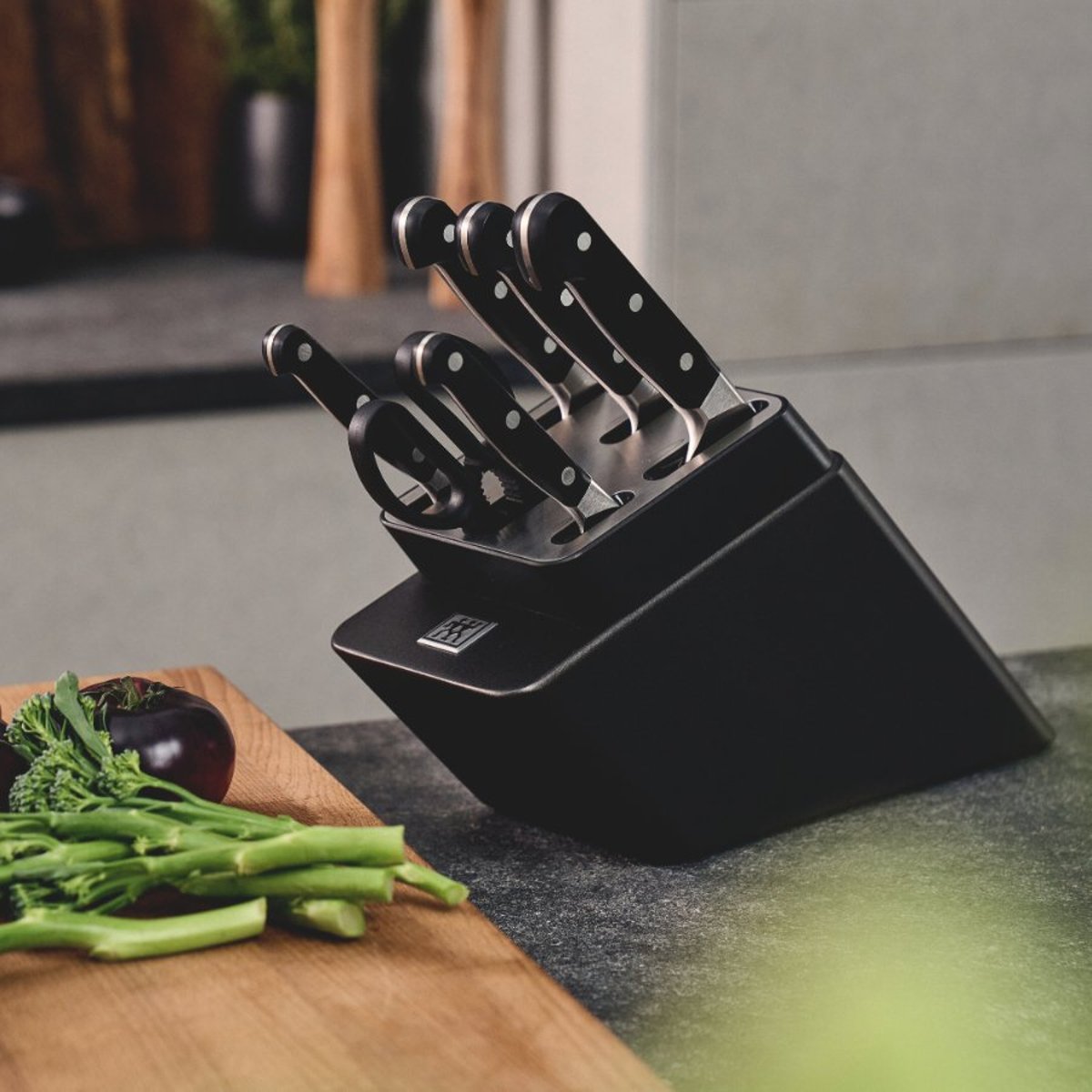 ZWILLING Pro Bloc de couteaux auto-aiguisant 7 pièces, anthracite anthracite, ZWILLING