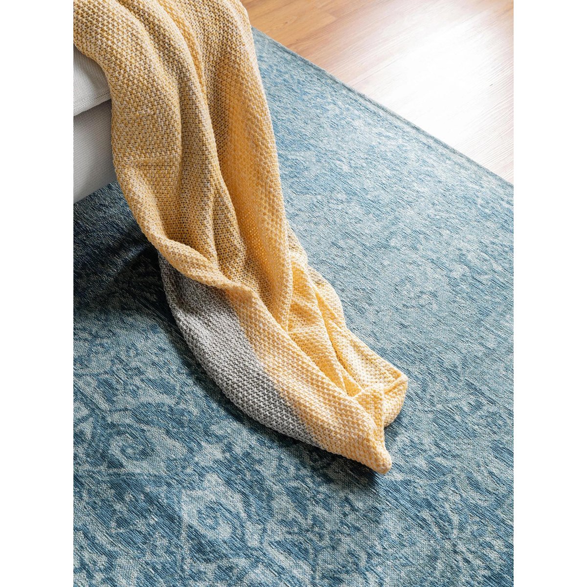 Tapis tissé plat TOSCA bleu, BENUTA