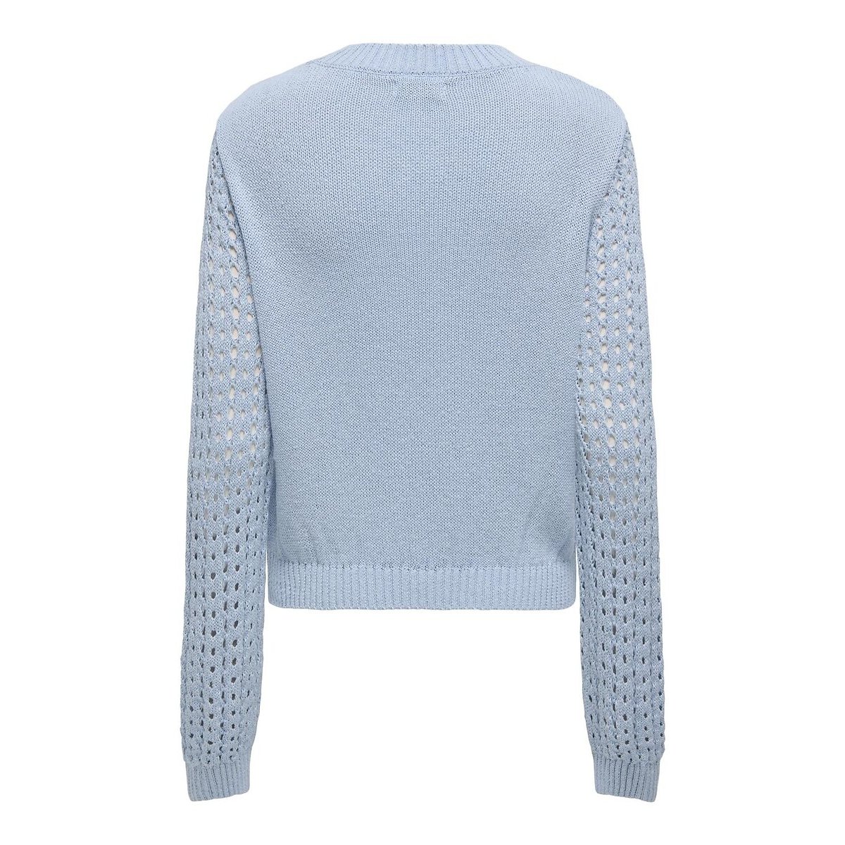 Pull col rond en maille ajourée bleu, JDY