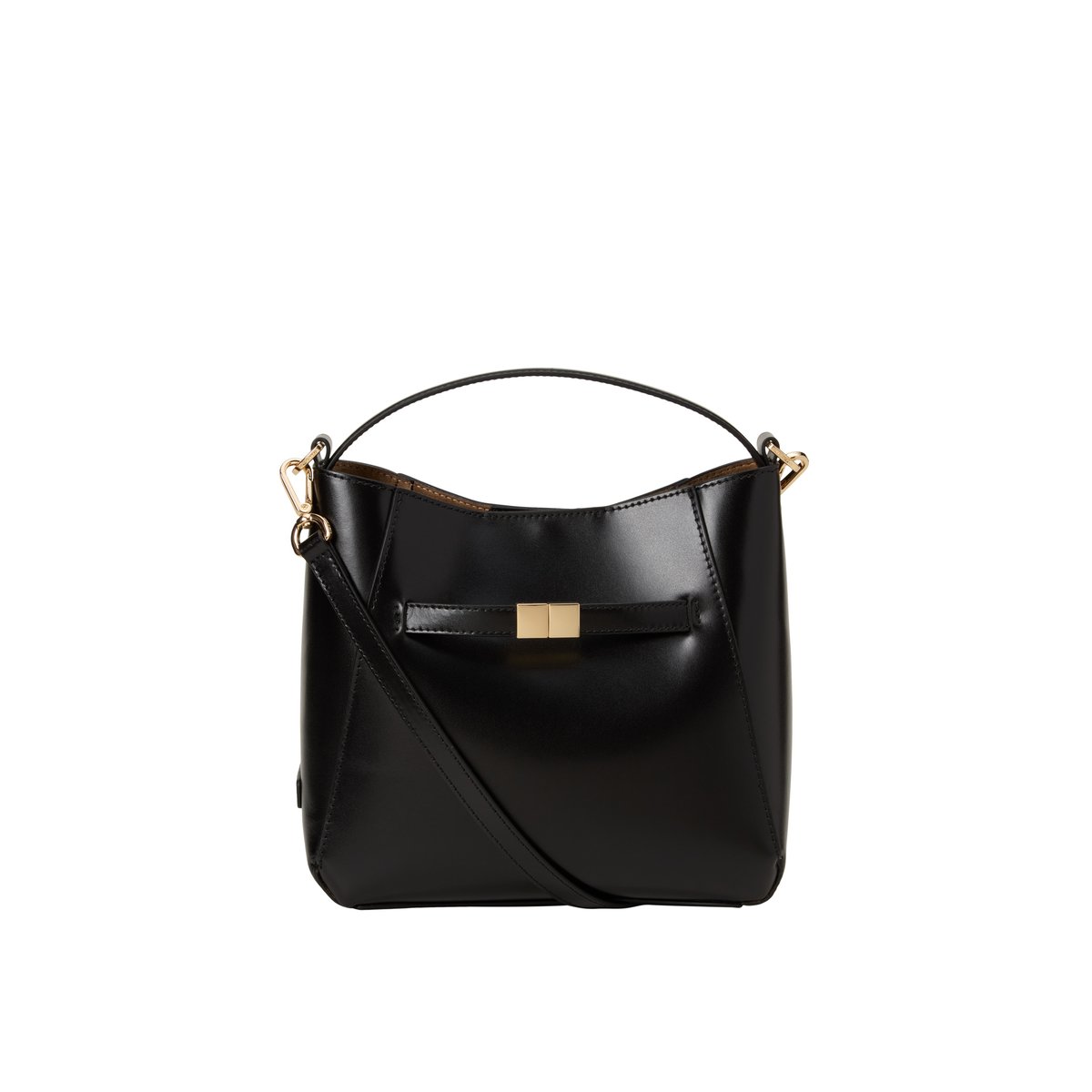 Sac à bandoulière modèle Tilda en cuir de veau de grande qualité noir, MARC O'POLO