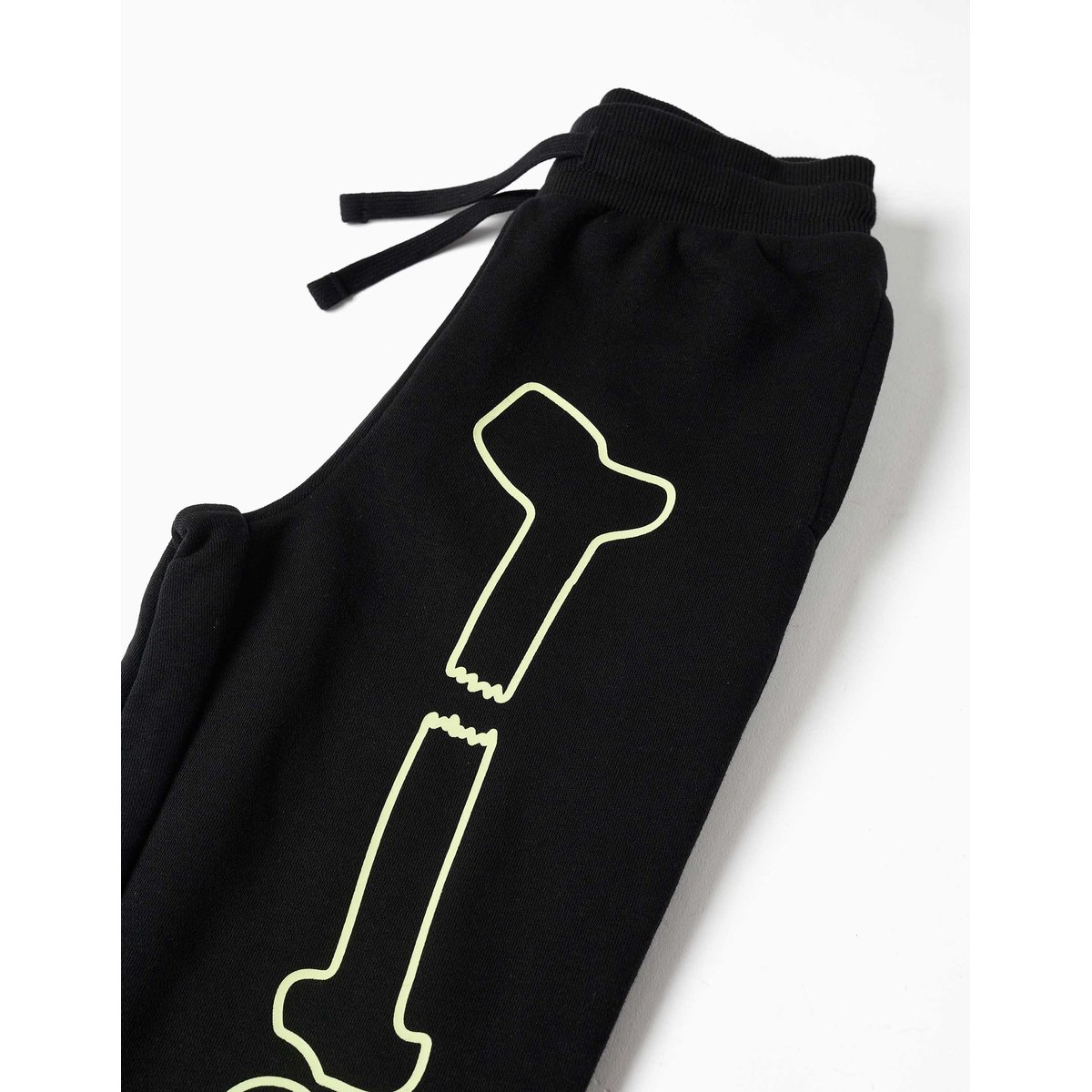 Pantalon de jogging en molleton avec imprimé qui brille dans le noir noir, ZIPPY