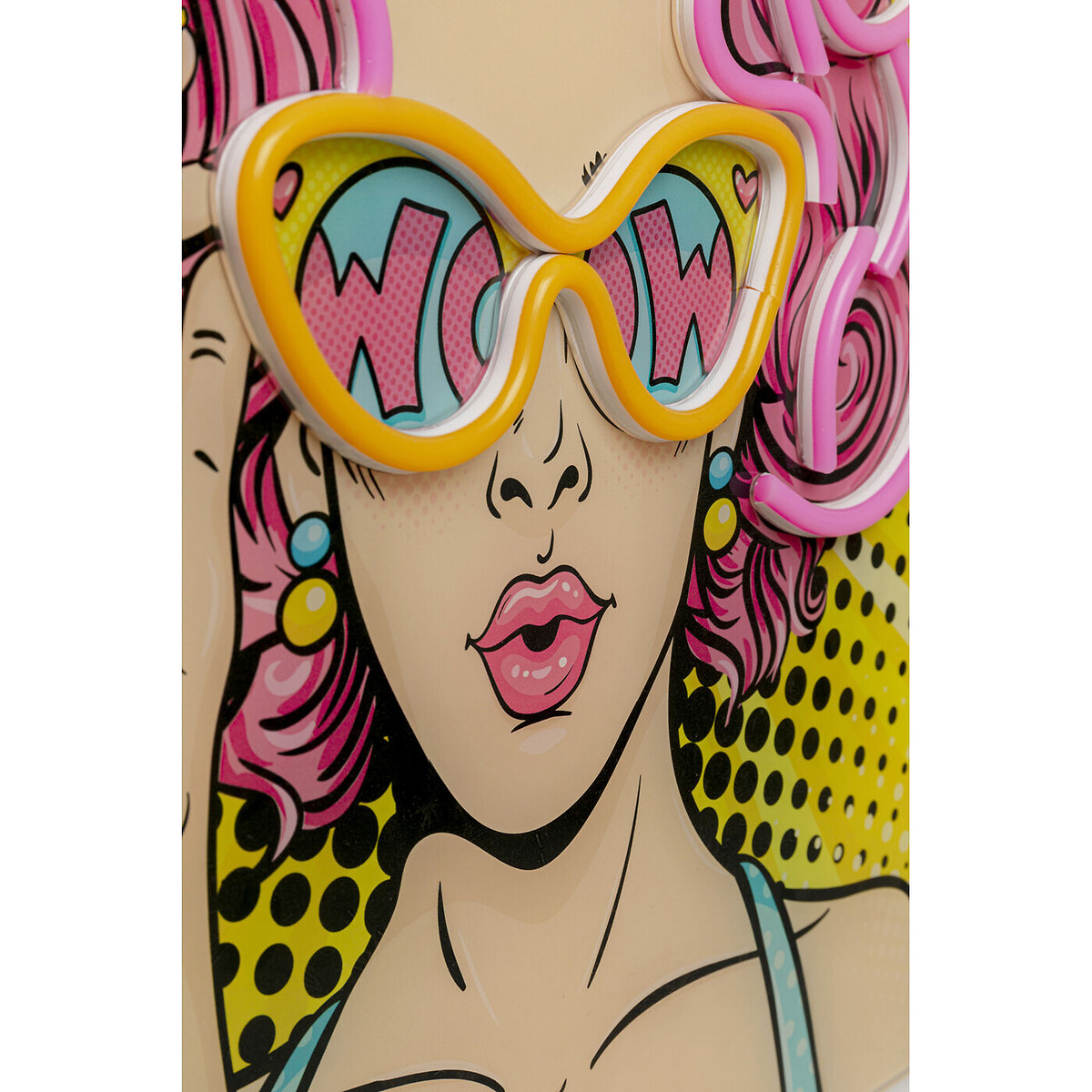 Tableau en verre Beauty LED 39x39cm multicolore, KARE DESIGN