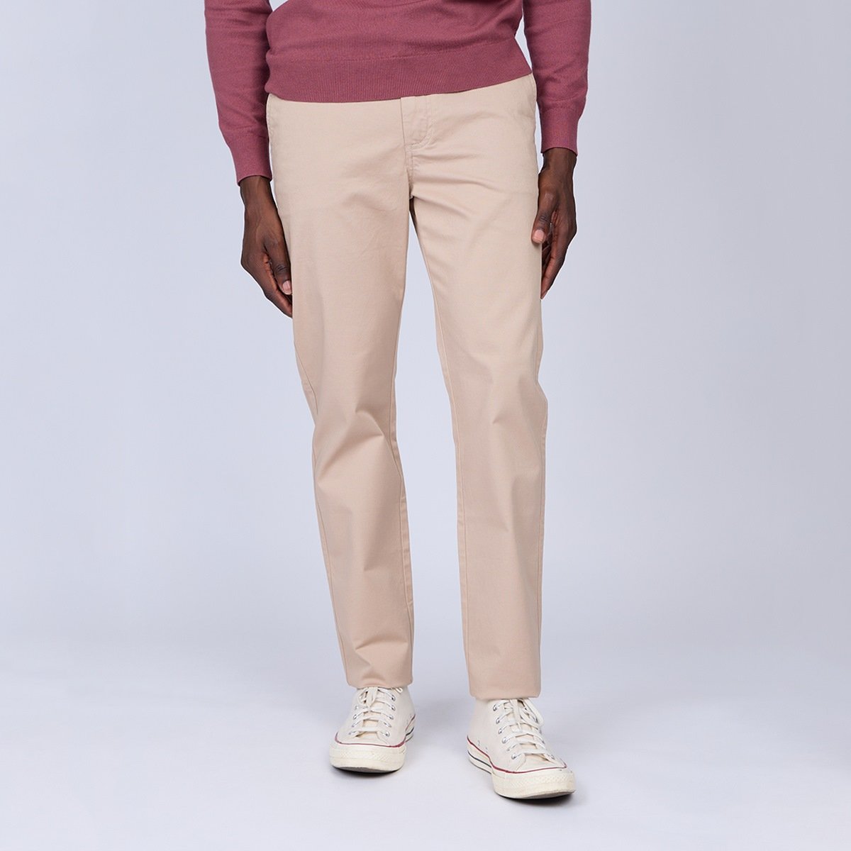 Chino coupe ajustée beige, MISE AU GREEN