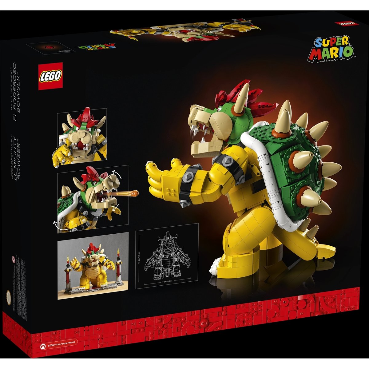 LEGO Super Mario - Le puissant Bowser 71411 : Le roi des Koopas en briques multicolore, LEGO