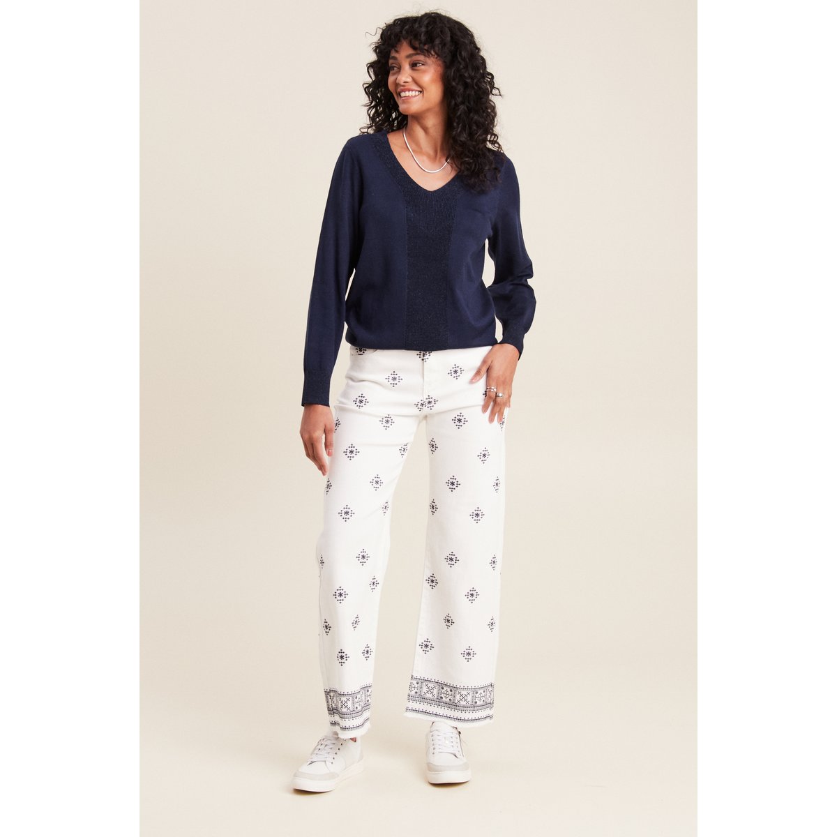 Pull manches longues bleu marine, BREAL