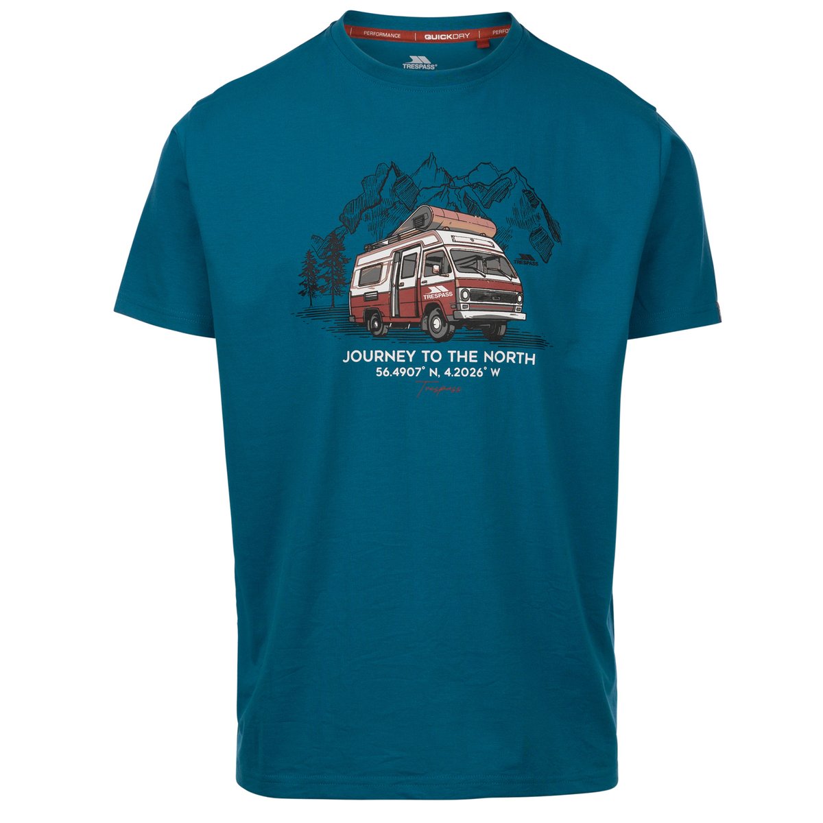 T-shirt motif/style montagne TOKSO gris chiné, TRESPASS