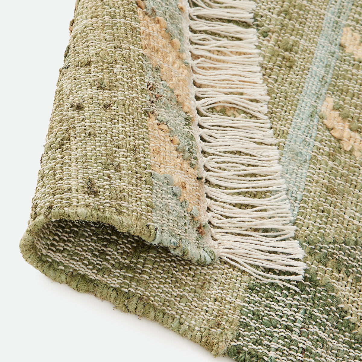Tapis kilim, 80% jute, effet used, NAVAJA vert, LA REDOUTE INTERIEURS