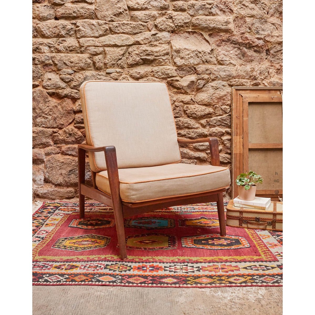 Fauteuil scandinave en palissandre Jakob N°918 - Bon état bois foncé, DEBONGOUT