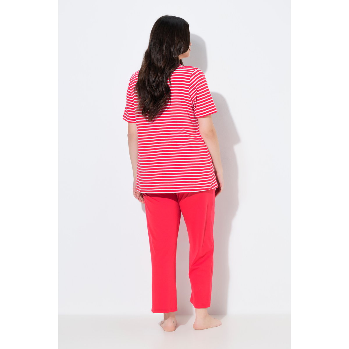 Pyjama 2 pièces en coton bio rouge fuschsia, ULLA POPKEN