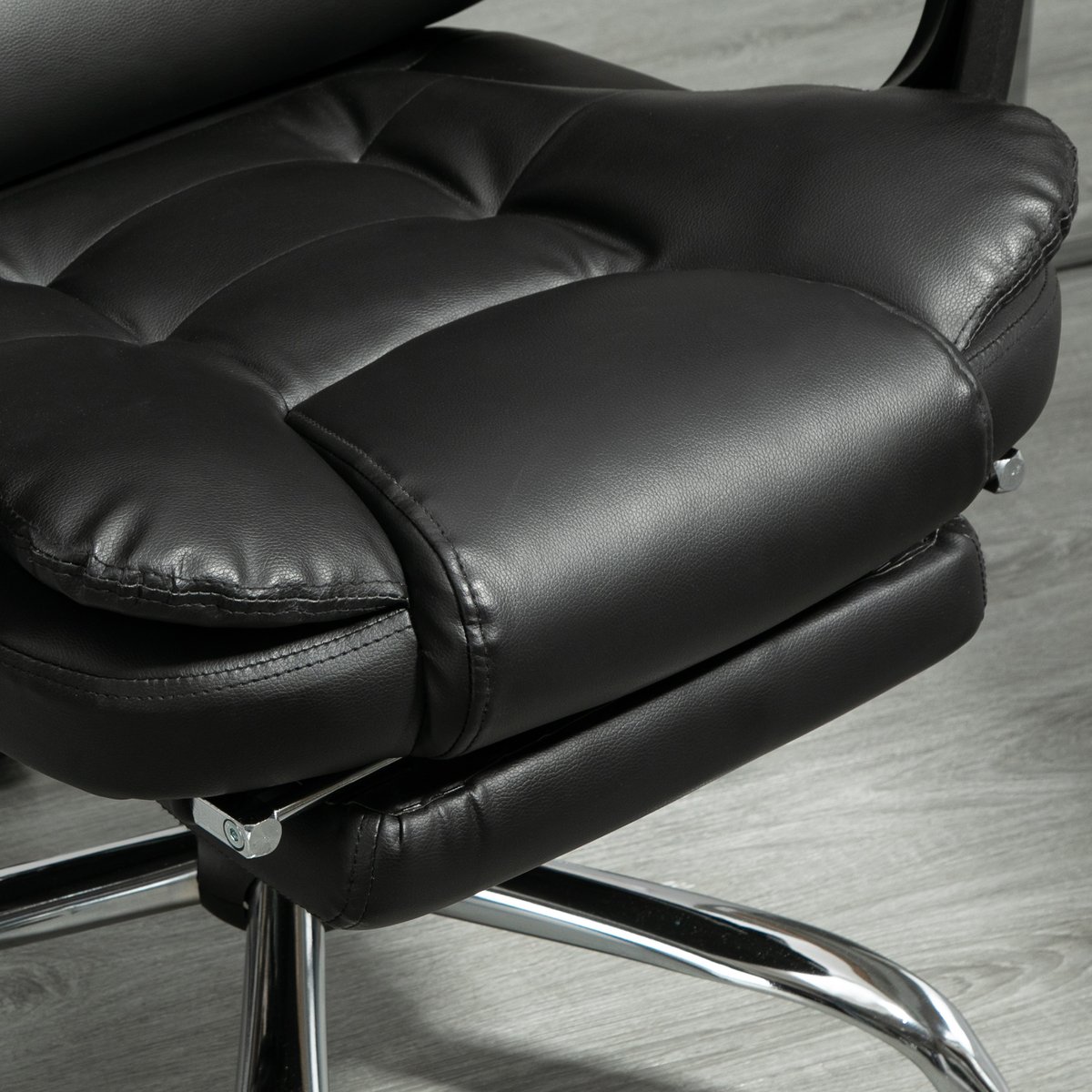 Fauteuil De Bureau Manager Inclinable Avec Repose-pied Noir noir, HOMCOM