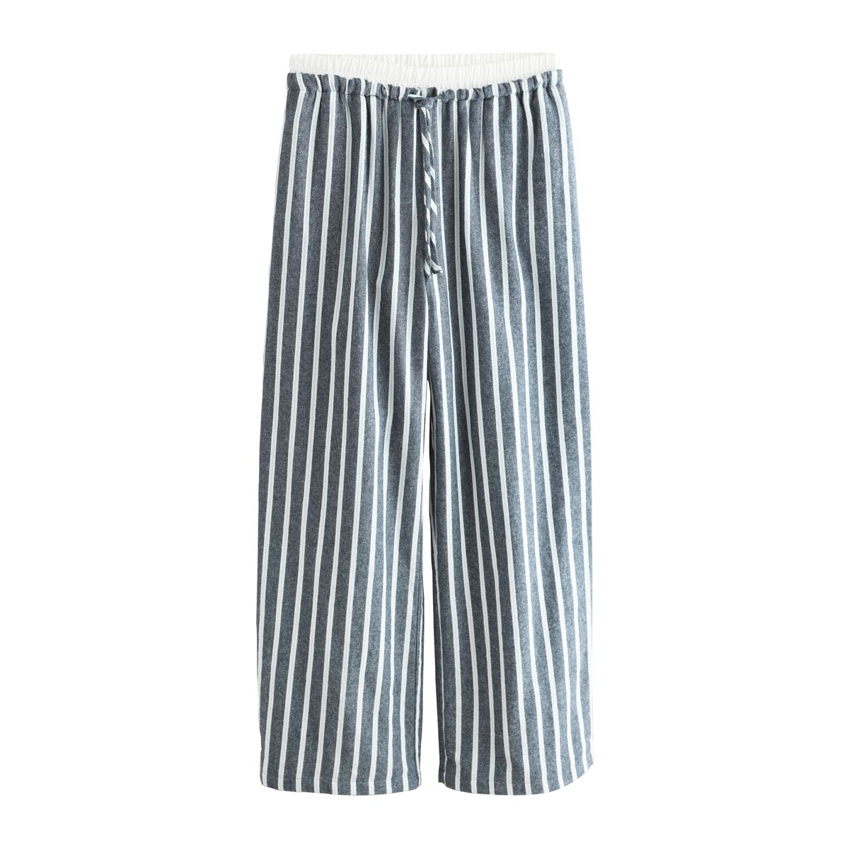 Pyjama en flanelle et sweat semi-zippé bleu marine rayé, NEXT