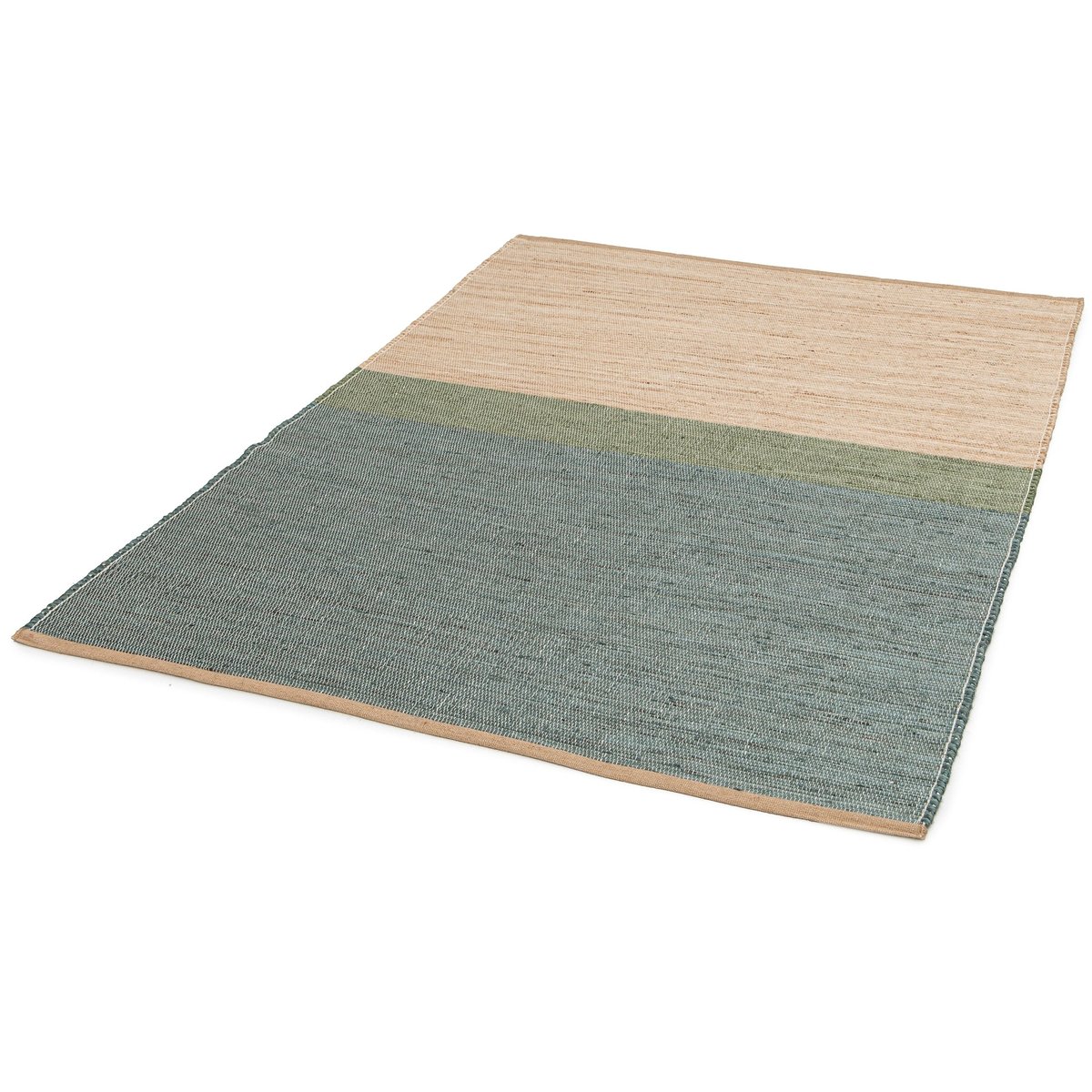 Tapis design en jute tissé main BANDOL bleu naturel, AFK LIVING
