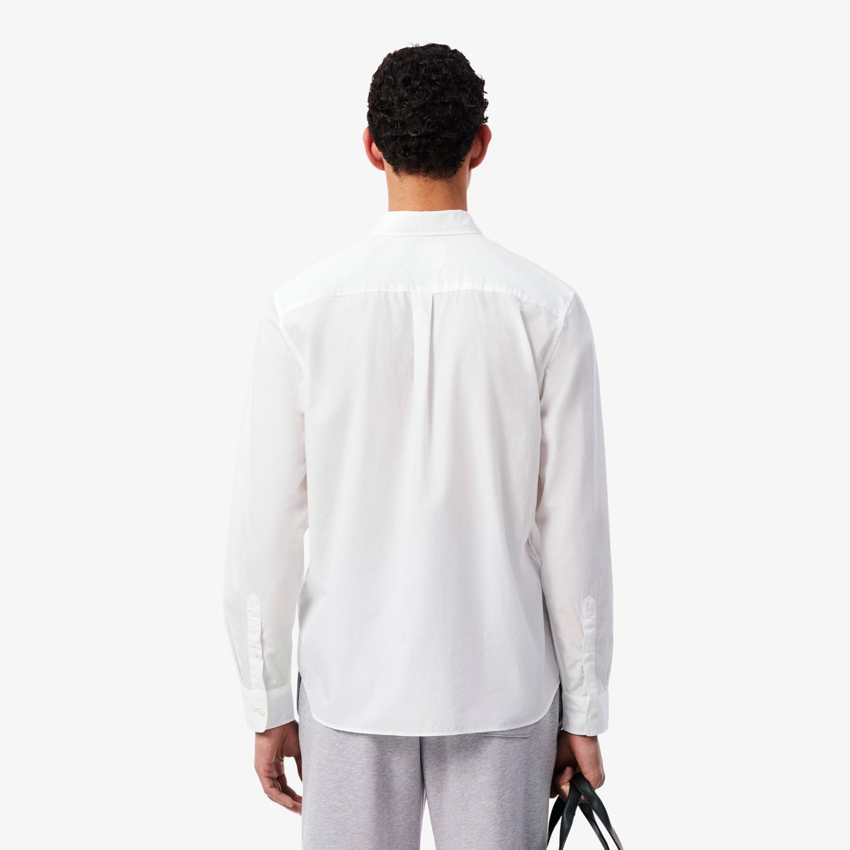 Chemise popeline légère regular fit blanc-001, LACOSTE