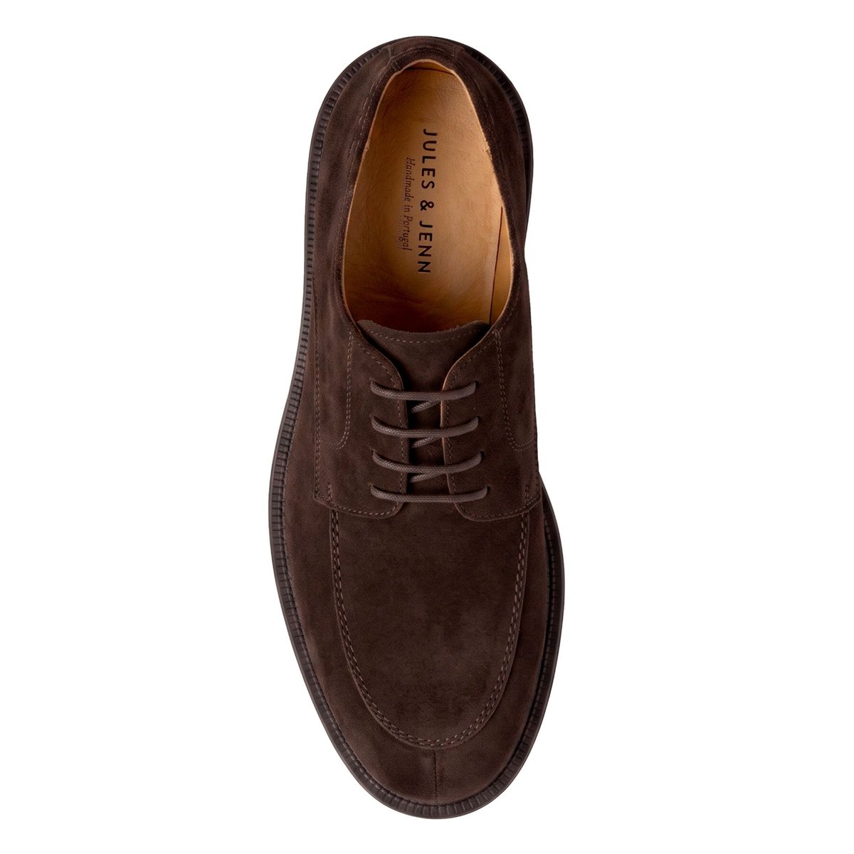 Derby gomme Pablo cuir daim marron, JULES & JENN