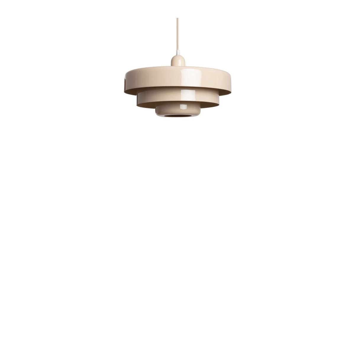 Suspension ronde en métal finition brillant 35cm- SAMMY beige, DRAWER