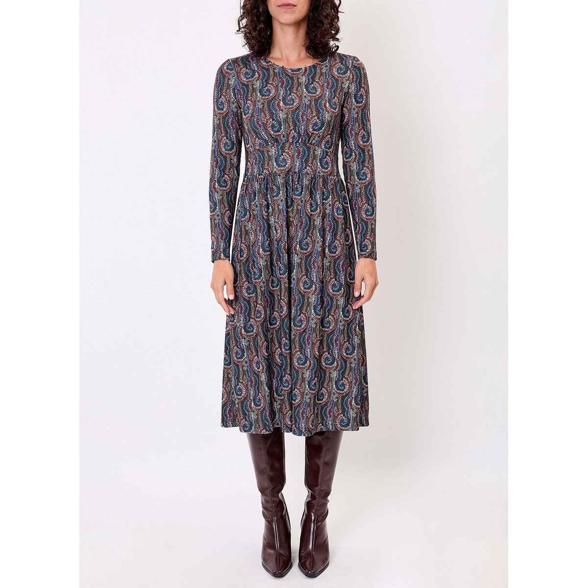Robe midi maille BAVERLY bleu dena, LA FIANCÉE